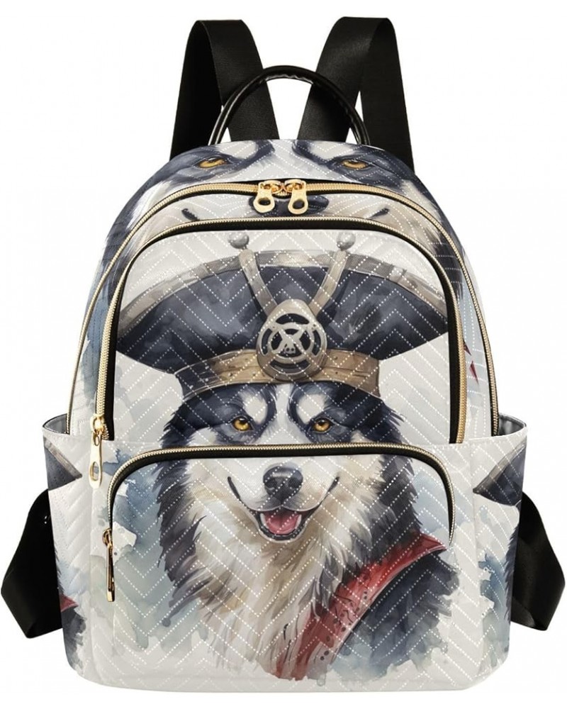 Watermelon and Bananas with Palm Leaves Women's Fashion Backpack, Casual Daypack, Casual Backpack Women, S Cute Husky Dog Wea...