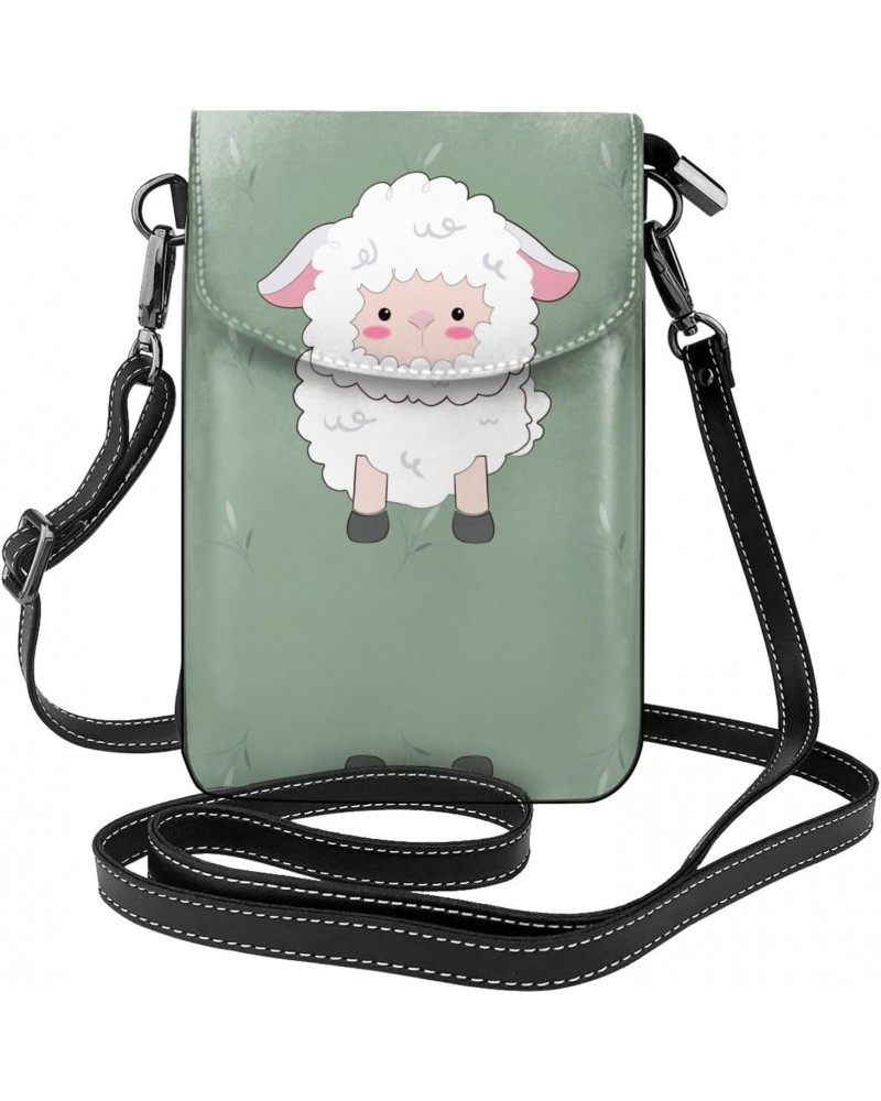 women leather Cell Phone Purse beautiful lamb pattern Soft, durable and waterproof PU leather Convenient for daily use and tr...