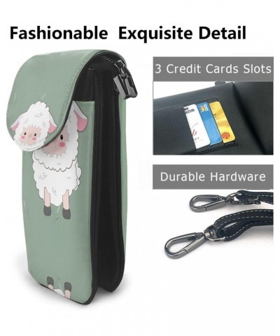 women leather Cell Phone Purse beautiful lamb pattern Soft, durable and waterproof PU leather Convenient for daily use and tr...