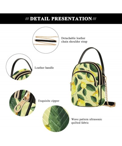 Colorful Cancer Awareness Ribbons Fashion Crossbody Bags for Women Purse with Chain Yellow Lemons Citrus Leaves $15.71 Should...