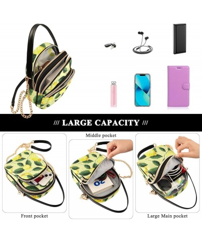 Colorful Cancer Awareness Ribbons Fashion Crossbody Bags for Women Purse with Chain Yellow Lemons Citrus Leaves $15.71 Should...