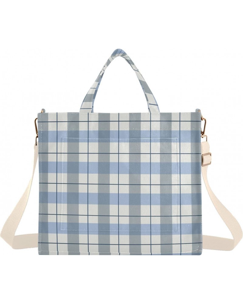 Retro Plaid Pattern Corduroy Tote Versatile Shoulder Bag for Women Zipper Magnetic Clasp，S $12.68 Totes