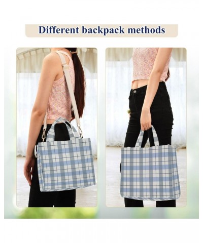 Retro Plaid Pattern Corduroy Tote Versatile Shoulder Bag for Women Zipper Magnetic Clasp，S $12.68 Totes