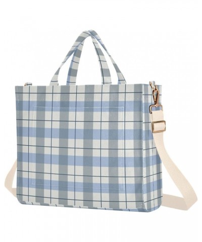 Retro Plaid Pattern Corduroy Tote Versatile Shoulder Bag for Women Zipper Magnetic Clasp，S $12.68 Totes