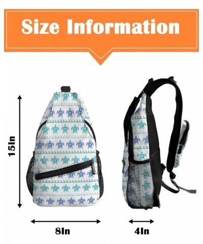 Sling Bag Crossbody Bag for Women Men Summer Watercolor Wooden House Sailboat Waterproof Hiking Backpack Lightweight Chest Sh...