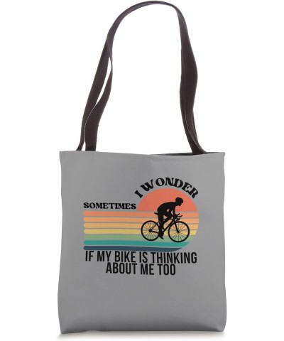 Funny Cycling Art For Men Women Kids Bike Rider Track Racing Tote Bag $14.03 Totes