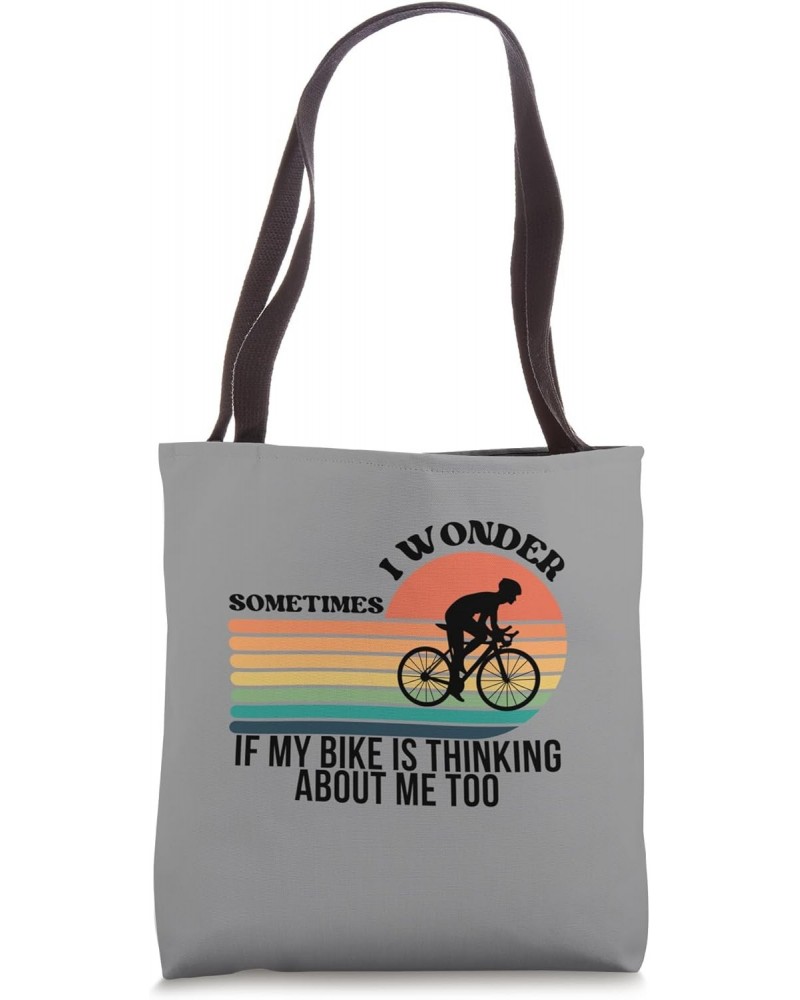 Funny Cycling Art For Men Women Kids Bike Rider Track Racing Tote Bag $14.03 Totes