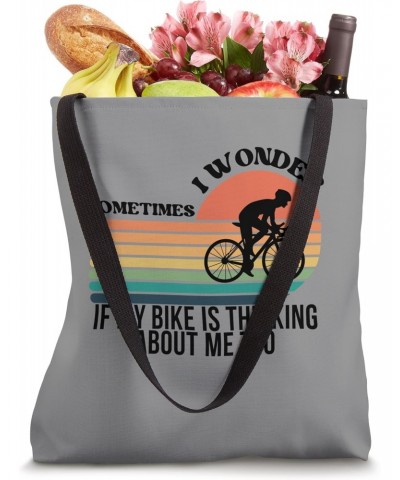 Funny Cycling Art For Men Women Kids Bike Rider Track Racing Tote Bag $14.03 Totes