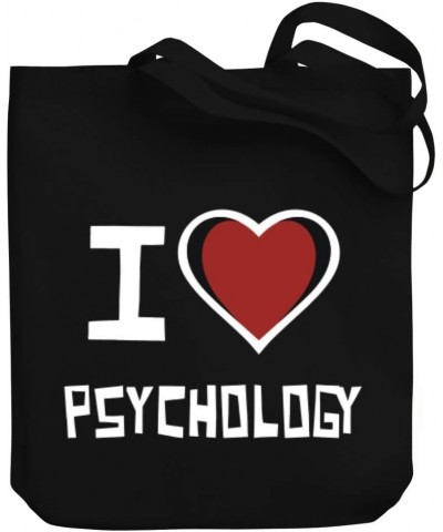 I love Psychology Bicolor Heart Canvas Tote Bag 10.5" x 16" x 4 $21.99 Totes