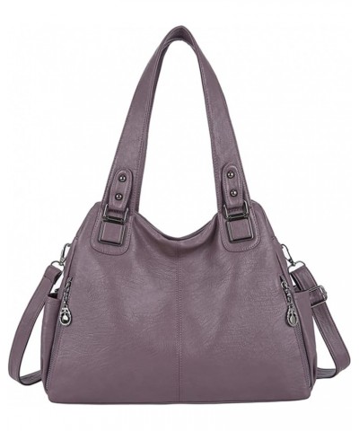 Large Women's Bag Large Capacity Shoulder BagsPU Leather Shoulder Bags Ladies Wild Bags,Bronze,38*14*26cm Purple 38*14*26cm $...