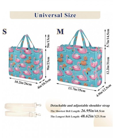 Pink Swimming Flamingo Tote Bag Large Capacity for Women Handbag Corduroy Crossbody Shoulder Bag $13.80 Totes