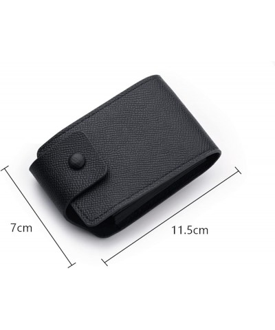 Fashion ID Short Wallet Solid Color Women Men Hasp Purse 11 Card Slots Multiple Card Slots Phone (Black, One Size) A One Size...