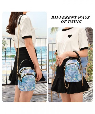 Women Crossbody Sling Bags Fishes Octopuses Print, Compact Fashion Handbags Purse with Chain Strap Top handle for Evening Par...