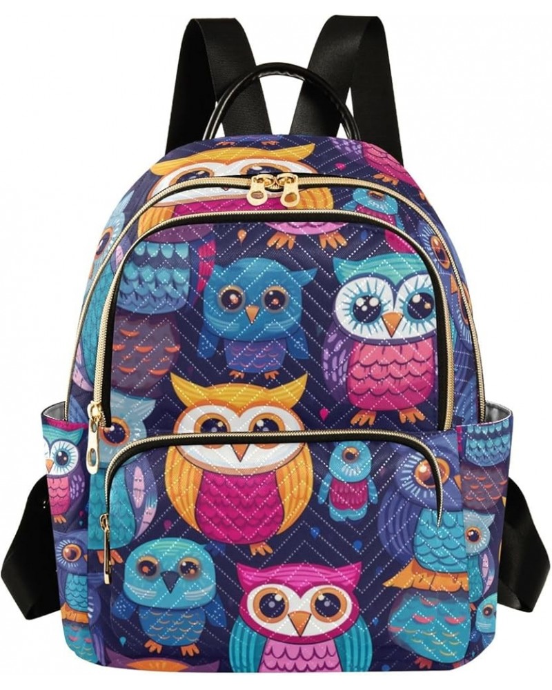 Small Backpack Purse for Women, Ethnic Cartoon Owl Travel Bag Casual Daypack Shoulder Bag Medium $19.07 Backpacks