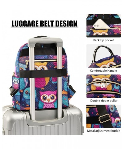 Small Backpack Purse for Women, Ethnic Cartoon Owl Travel Bag Casual Daypack Shoulder Bag Medium $19.07 Backpacks