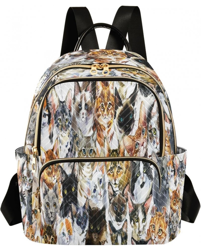 Cat Pet Doodle Backpack for Women Purse Bag Travel Handbag Shoulder Bag $17.84 Backpacks