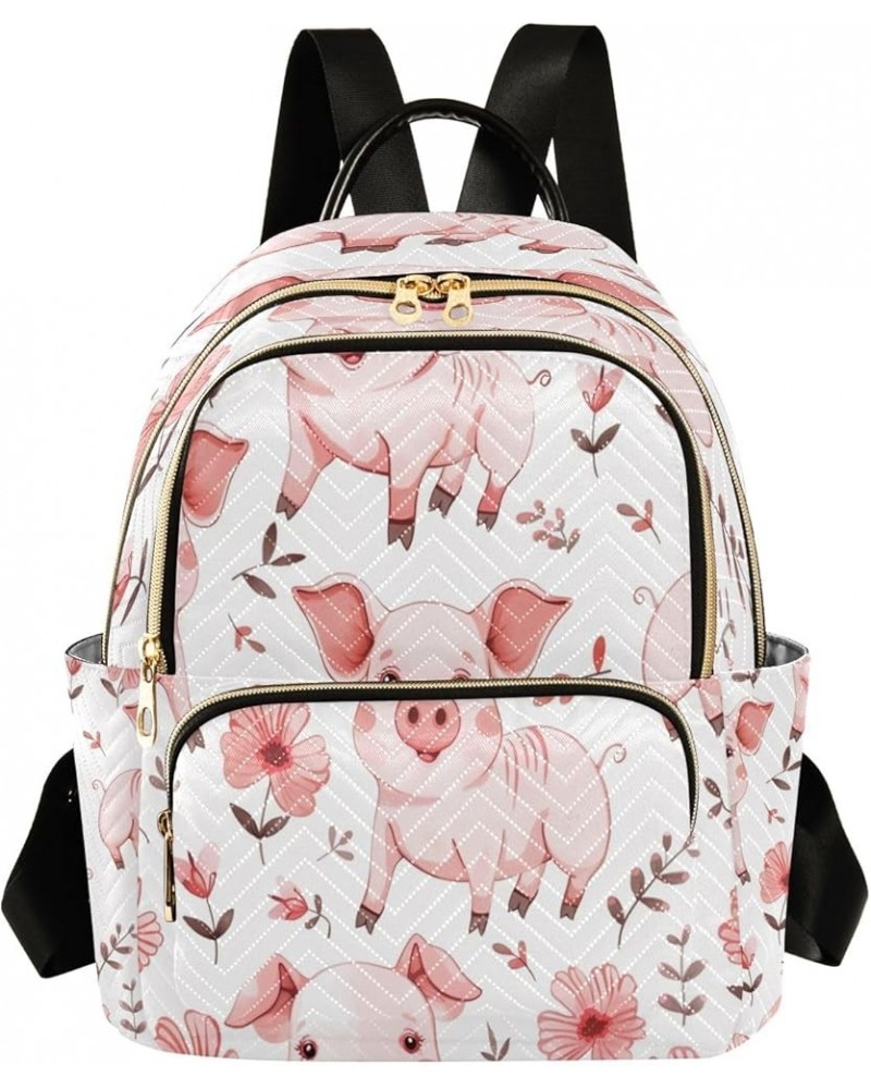 Cute Pig Fashion Backpack Purse Ladies Fashion Rucksack Travel Shoulder Bag Casual Daily Backpack Medium $14.52 Backpacks