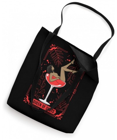 Tarot Card Women Queen of Shots Drinking Witchy Black Girl Tote Bag $15.66 Totes