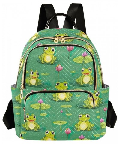 Cute Frog Lotus Backpack Purse for Women Small Travel Bag Fashion Daypack M 202a2116 S(10.23"x5.11"x12.59") 202a2116 $24.18 B...