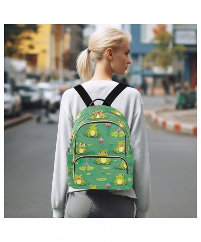 Cute Frog Lotus Backpack Purse for Women Small Travel Bag Fashion Daypack M 202a2116 S(10.23"x5.11"x12.59") 202a2116 $24.18 B...