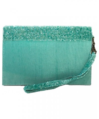 Beach Bum Text Beaded Leather Wristlet Wallet, Aqua Multi $39.75 Wristlets