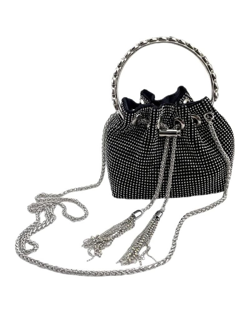 Rhinestone Hobo Bags for Women Chic Evening Handbag Sparkly Crystal Cluth Purse for Party Club Wedding A-black $12.69 Evening...