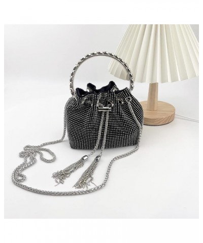 Rhinestone Hobo Bags for Women Chic Evening Handbag Sparkly Crystal Cluth Purse for Party Club Wedding A-black $12.69 Evening...