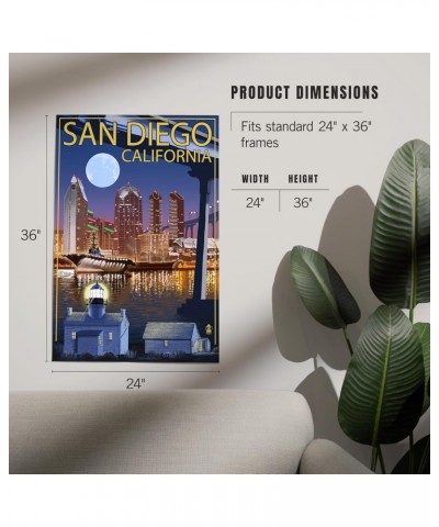 24x36 Inch Giclee Print, San Diego, California, Skyline at Night $29.49 Totes