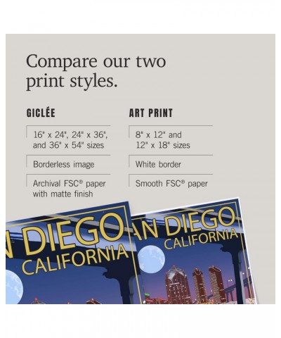 24x36 Inch Giclee Print, San Diego, California, Skyline at Night $29.49 Totes