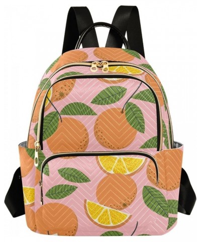 Tangerine Fruit Pattern Women's Backpack Wallet Casual Small Backpack Fashion Women's Travel Bag School Backpack Color147 Med...