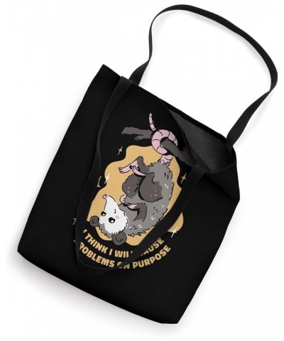 I Think I Will Cause Problems on Purpose Funny Possum Tote Bag $10.06 Totes