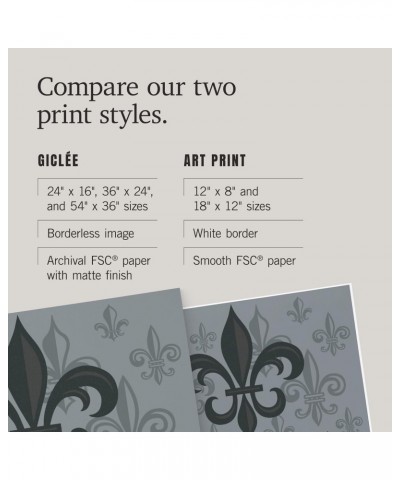 24x36 Inch Giclee Print, Louisiana, Fleur de Lis, Pattern, Gray $29.49 Totes