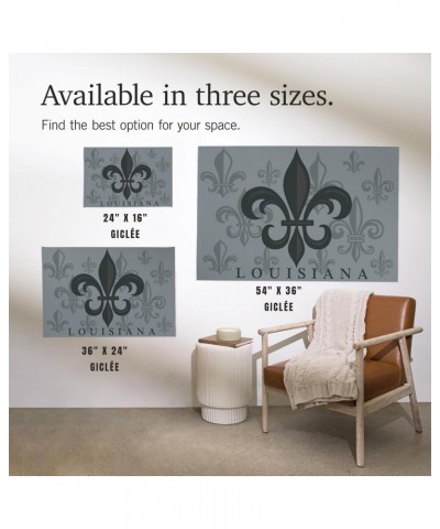 24x36 Inch Giclee Print, Louisiana, Fleur de Lis, Pattern, Gray $29.49 Totes