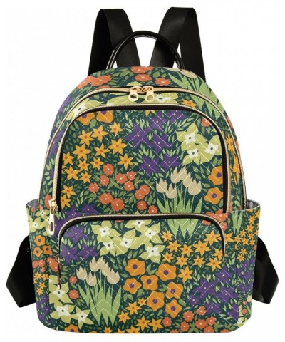 Floral Flowers Backpack Purse for Women Anti Theft Backpack Small Travel Backpack Shoulder Bags Small(11.41'' x 6.1'' x 14.17...