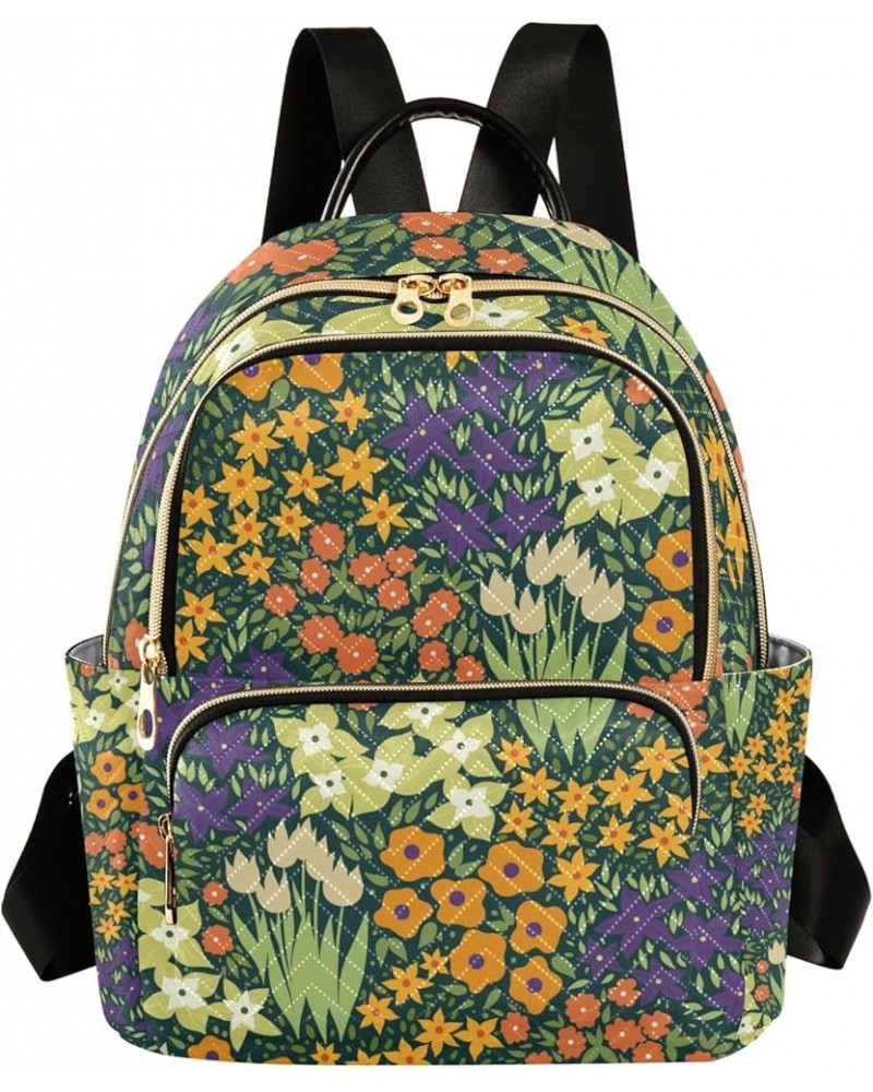 Floral Flowers Backpack Purse for Women Anti Theft Backpack Small Travel Backpack Shoulder Bags Small(11.41'' x 6.1'' x 14.17...