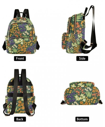 Floral Flowers Backpack Purse for Women Anti Theft Backpack Small Travel Backpack Shoulder Bags Small(11.41'' x 6.1'' x 14.17...