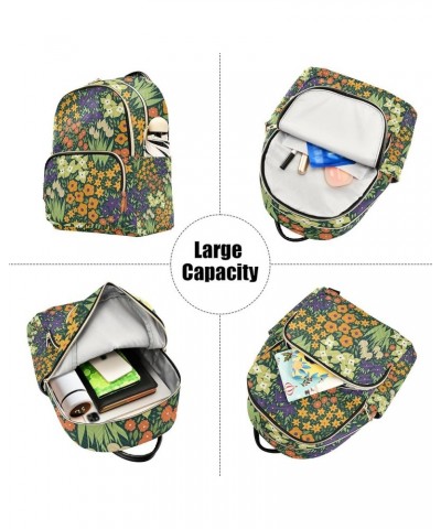 Floral Flowers Backpack Purse for Women Anti Theft Backpack Small Travel Backpack Shoulder Bags Small(11.41'' x 6.1'' x 14.17...