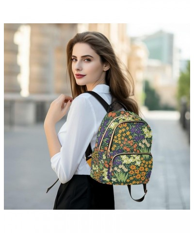 Floral Flowers Backpack Purse for Women Anti Theft Backpack Small Travel Backpack Shoulder Bags Small(11.41'' x 6.1'' x 14.17...