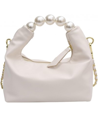 Pearl Handle Clutch Bag for Women, Elegant Pearl Evening Handbag with Top Handle Wedding Party Prom Purses (B-Blue) B-white $...