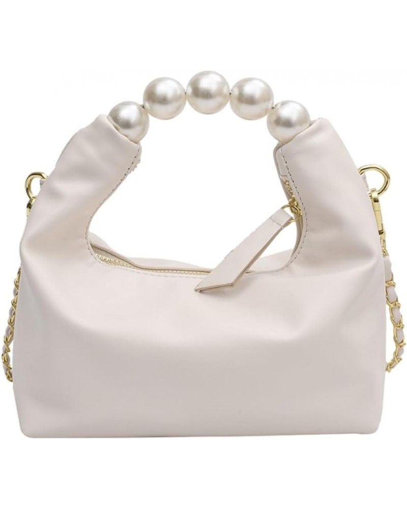 Pearl Handle Clutch Bag for Women, Elegant Pearl Evening Handbag with Top Handle Wedding Party Prom Purses (B-Blue) B-white $...