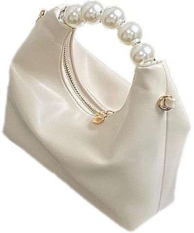 Pearl Handle Clutch Bag for Women, Elegant Pearl Evening Handbag with Top Handle Wedding Party Prom Purses (B-Blue) B-white $...