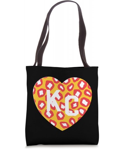 KC Heart Red/Yellow Animal Print Kansas City Hearts Kc Heart Tote Bag $11.72 Totes