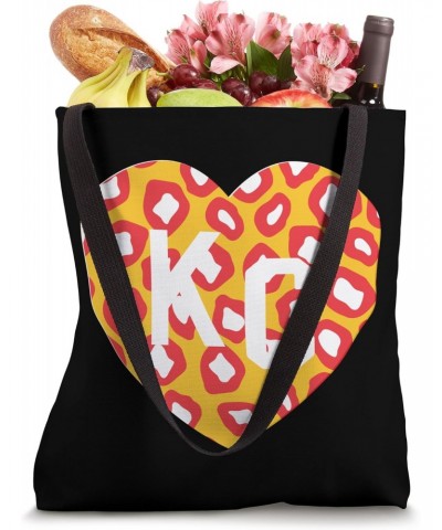 KC Heart Red/Yellow Animal Print Kansas City Hearts Kc Heart Tote Bag $11.72 Totes