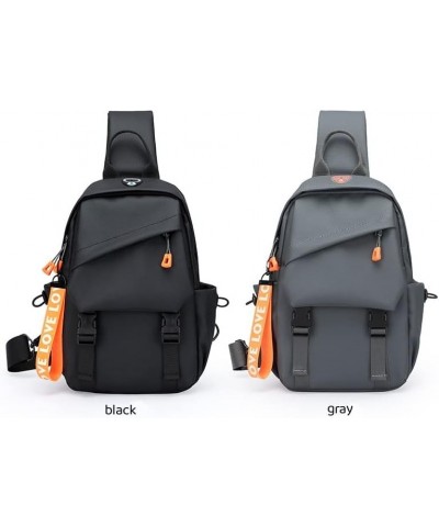 Men's Sling Bag Backpack Waterproof Anti Theft Crossbody Backpack Lightweight Bag (grey, B) B Black $34.21 Backpacks