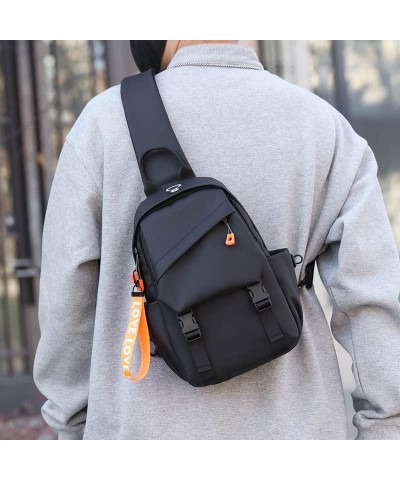 Men's Sling Bag Backpack Waterproof Anti Theft Crossbody Backpack Lightweight Bag (grey, B) B Black $34.21 Backpacks