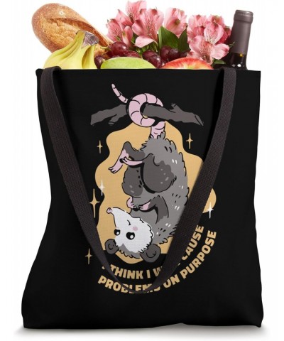 I Think I Will Cause Problems on Purpose Funny Possum Tote Bag $10.06 Totes