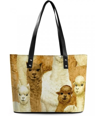 Womens Handbag Animal Alpaca Leather Tote Bag Top Handle Satchel Bags For Lady $16.45 Totes