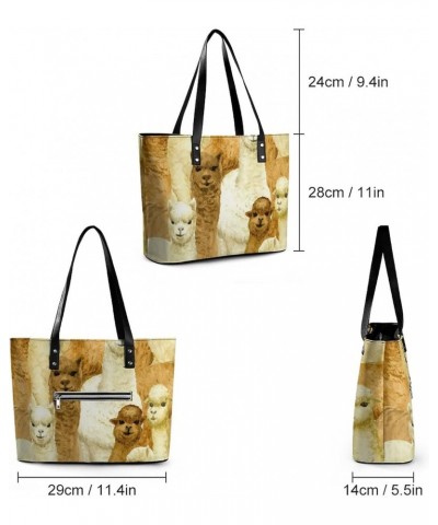 Womens Handbag Animal Alpaca Leather Tote Bag Top Handle Satchel Bags For Lady $16.45 Totes