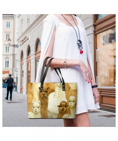 Womens Handbag Animal Alpaca Leather Tote Bag Top Handle Satchel Bags For Lady $16.45 Totes