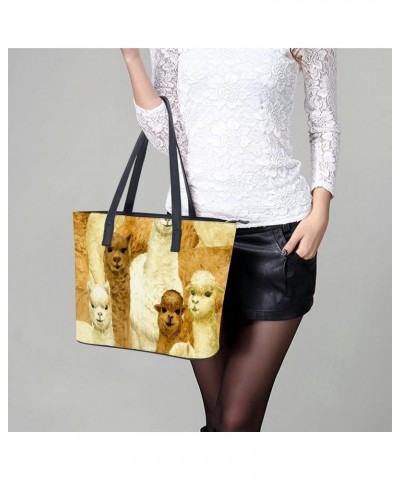 Womens Handbag Animal Alpaca Leather Tote Bag Top Handle Satchel Bags For Lady $16.45 Totes